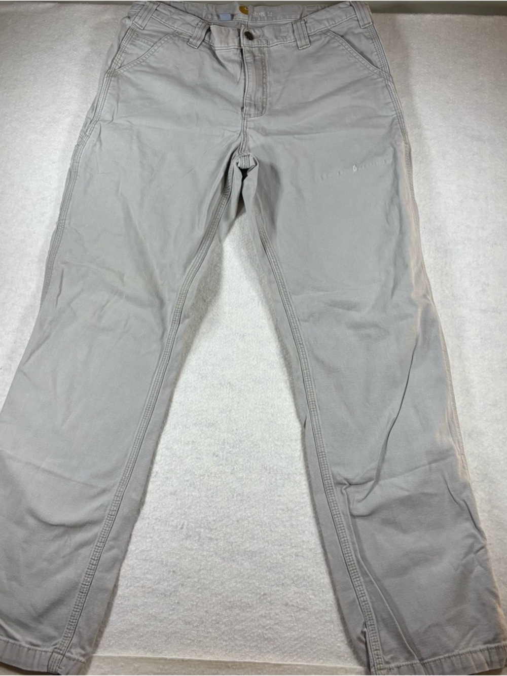 Carhartt Rugged Flex Rigby Dungaree Pants Size 36x34 Mens Tan